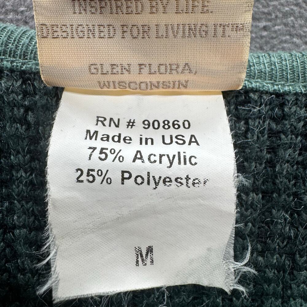 Vtg Artisans Cabincore Cottagecore Button‎ Front Cardigan Sweater Womens M Green - Picture 12 of 14
